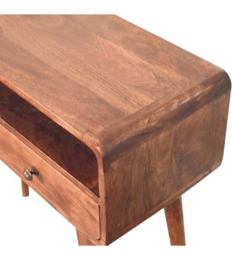 Curved Honey Caramel Console Table