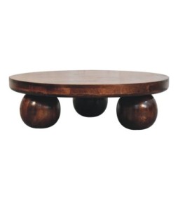 California Walnut Central Table with Ball Feet