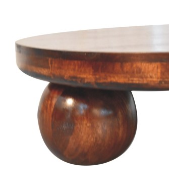California Walnut Central Table with Ball Feet
