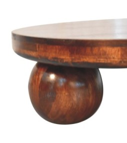 California Walnut Central Table with Ball Feet
