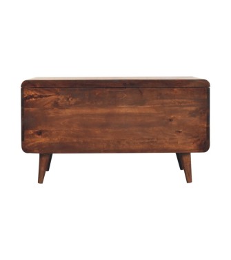 Curved California Walnut Blanket Box