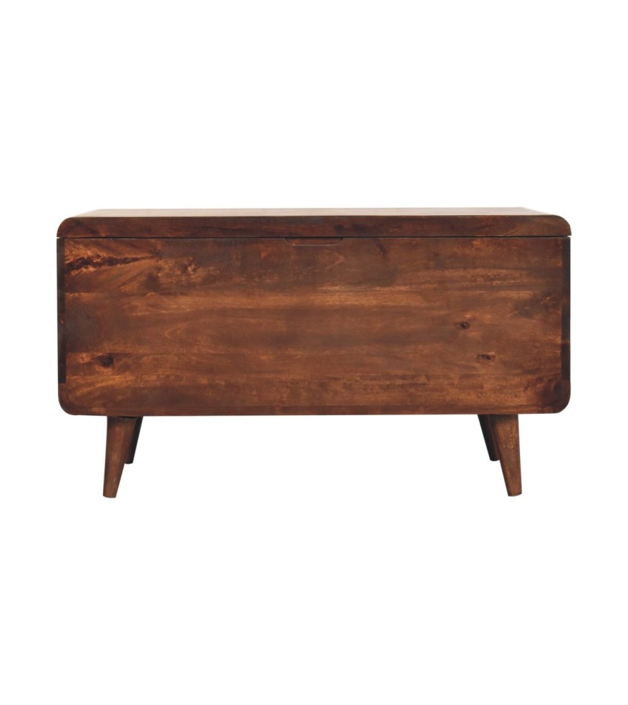 Curved California Walnut Blanket Box