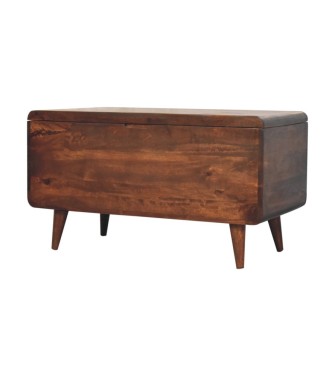 Curved California Walnut Blanket Box