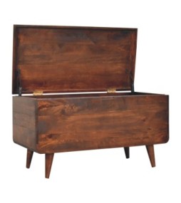 Curved California Walnut Blanket Box