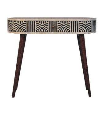 Honey Caramel Edessa Bone Inlay Console Table