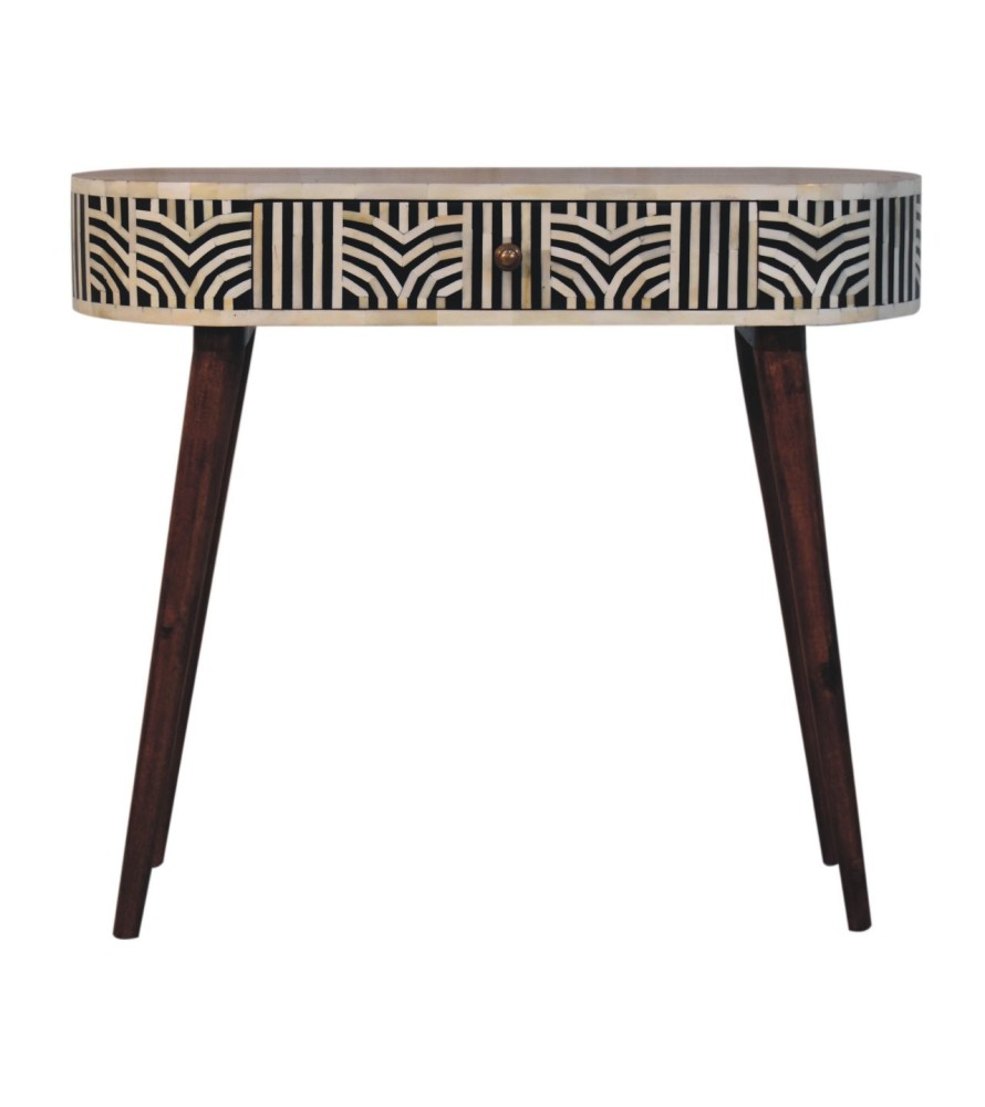 Honey Caramel Edessa Bone Inlay Console Table