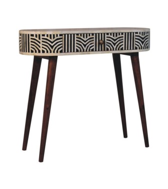 Honey Caramel Edessa Bone Inlay Console Table