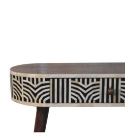 Honey Caramel Edessa Bone Inlay Console Table