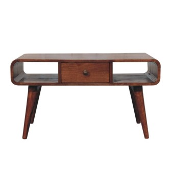 Curved Honey Caramel Coffee Table