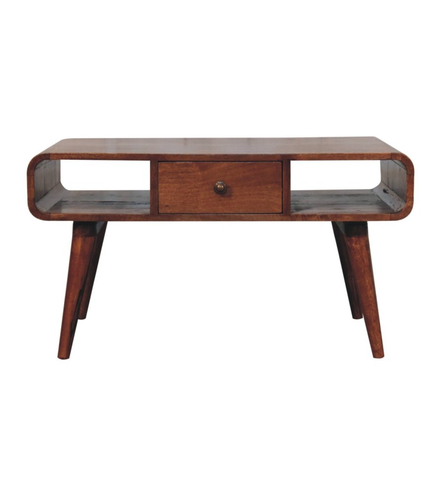 Curved Honey Caramel Coffee Table