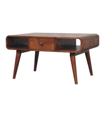 Curved Honey Caramel Coffee Table