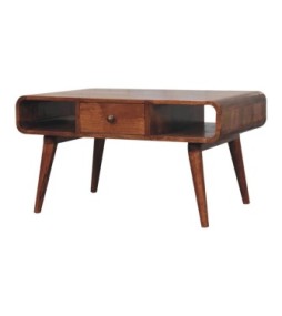 Curved Honey Caramel Coffee Table