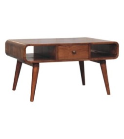 Curved Honey Caramel Coffee Table