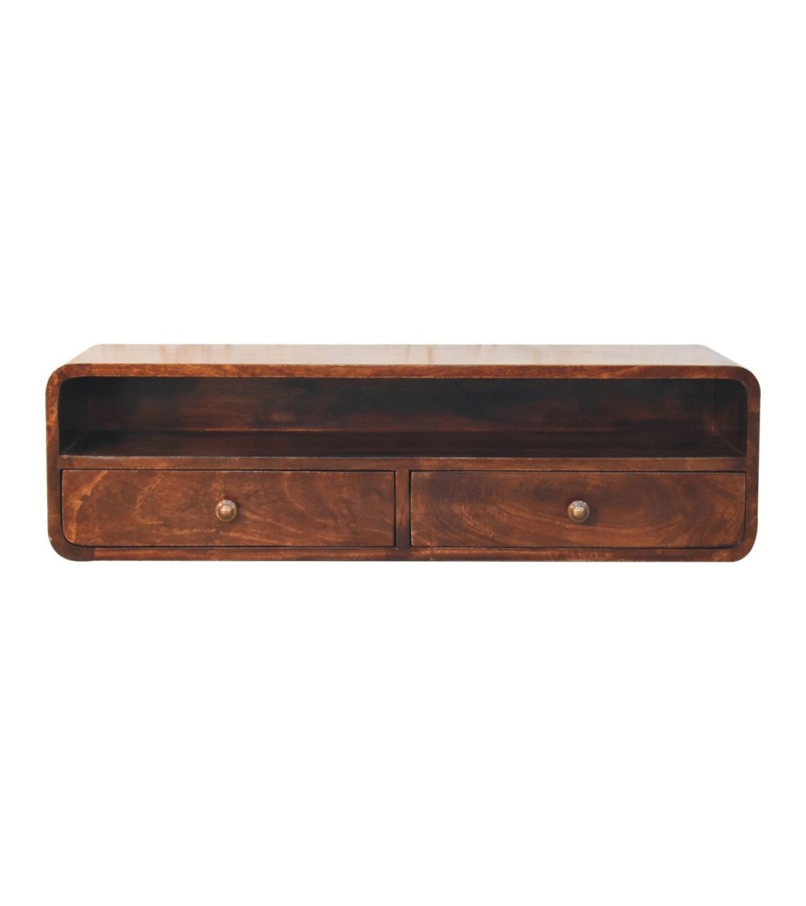 Floating California Walnut Open Console