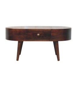 California Walnut Rounded Coffee Table