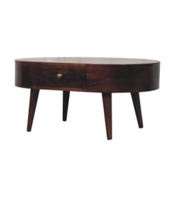 California Walnut Rounded Coffee Table