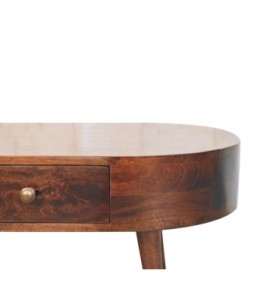 California Walnut Rounded Coffee Table