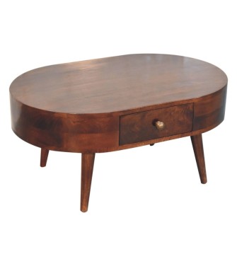California Walnut Rounded Coffee Table