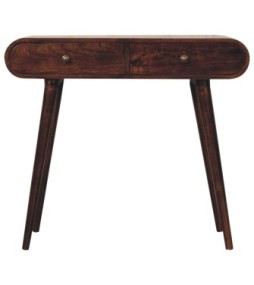 California Walnut Curved Edge Console Table