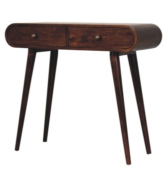 California Walnut Curved Edge Console Table