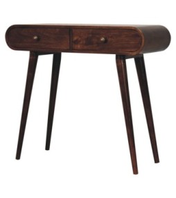 California Walnut Curved Edge Console Table