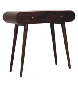 California Walnut Curved Edge Console Table