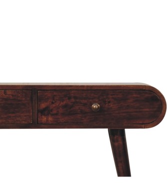 California Walnut Curved Edge Console Table