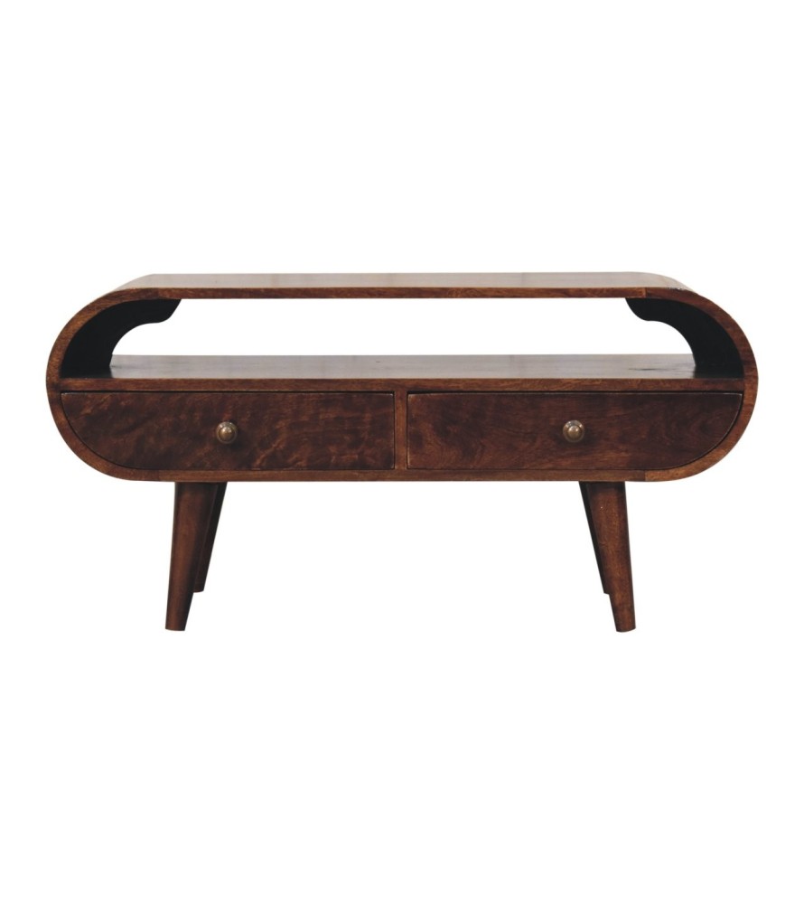 California Walnut Circular TV Stand