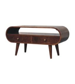 California Walnut Circular TV Stand