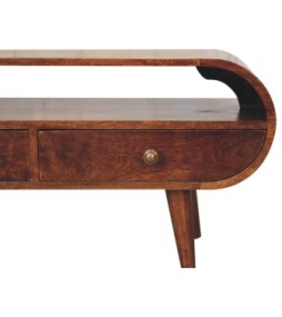 California Walnut Circular TV Stand