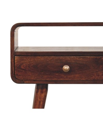 Curved California Walnut Console Table