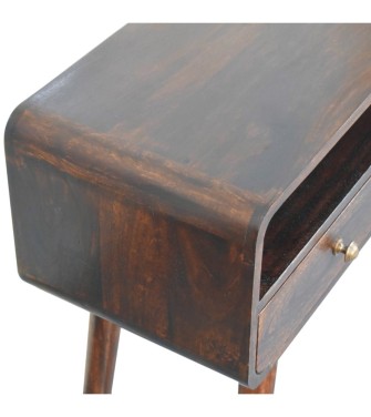 Curved California Walnut Console Table