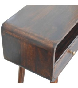 Curved California Walnut Console Table