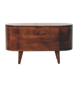 California Walnut Rounded Lid up Blanket Box