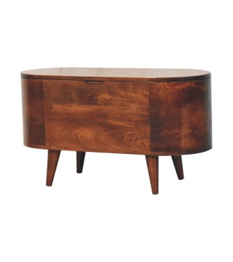 California Walnut Rounded Lid up Blanket Box
