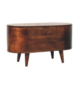 California Walnut Rounded Lid up Blanket Box