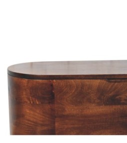 California Walnut Rounded Lid up Blanket Box