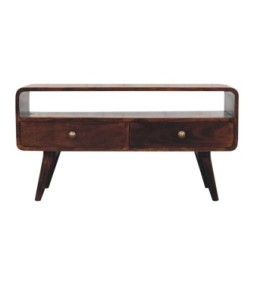 Curved California Walnut Media Unit