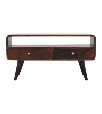 Curved California Walnut Media Unit
