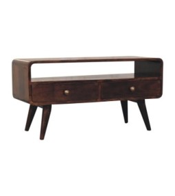 Curved California Walnut Media Unit