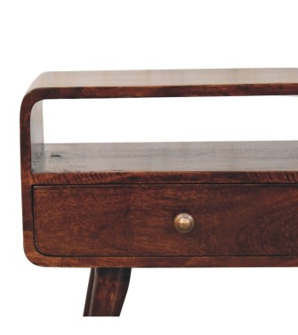 Curved California Walnut Media Unit