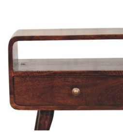 Curved California Walnut Media Unit