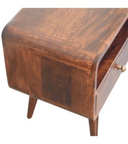 Curved California Walnut Media Unit
