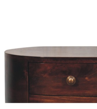 Table de chevet arrondie finition noyer de Californie