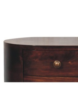 Table de chevet arrondie finition noyer de Californie