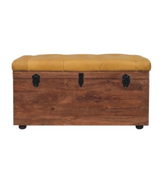 Buffalo Hide Honey Caramel Storage Trunk
