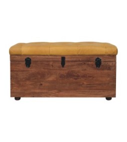 Buffalo Hide Honey Caramel Storage Trunk