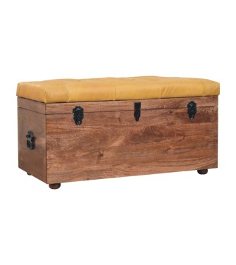Buffalo Hide Honey Caramel Storage Trunk