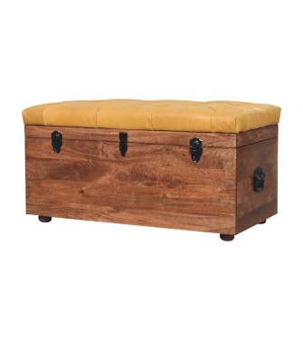Buffalo Hide Honey Caramel Storage Trunk