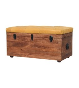 Buffalo Hide Honey Caramel Storage Trunk